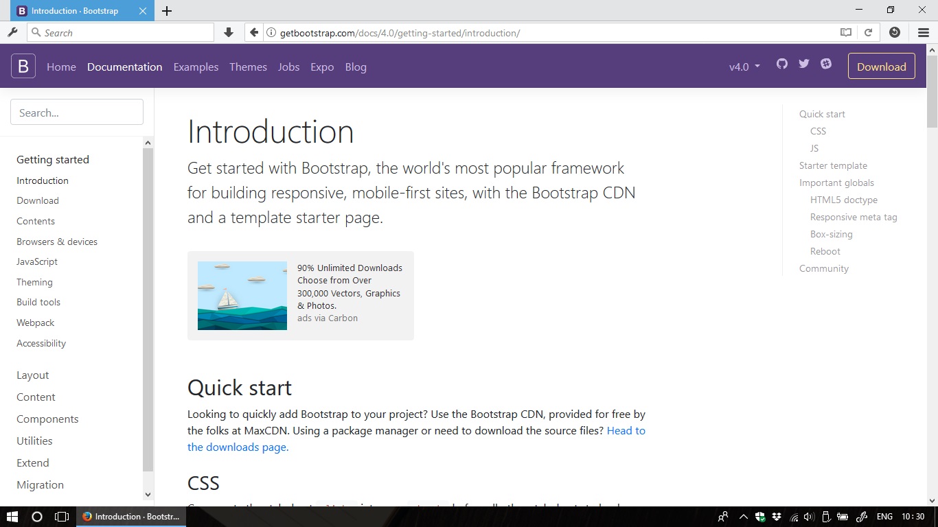 bootstrap's homepage