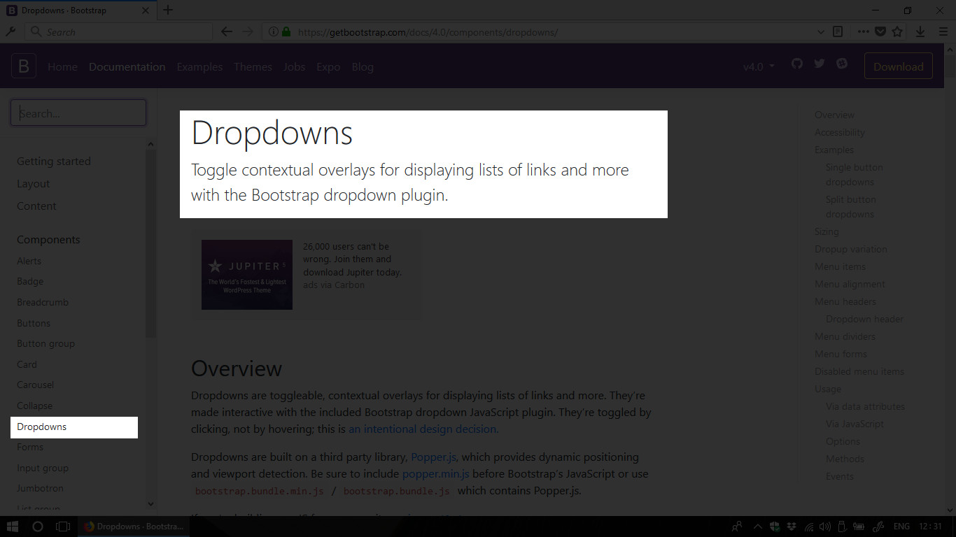 Bootstrap's dropdowns